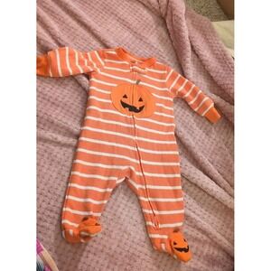 Carter's Just One You Halloween Pumpkin Sleep n Play size 3 months